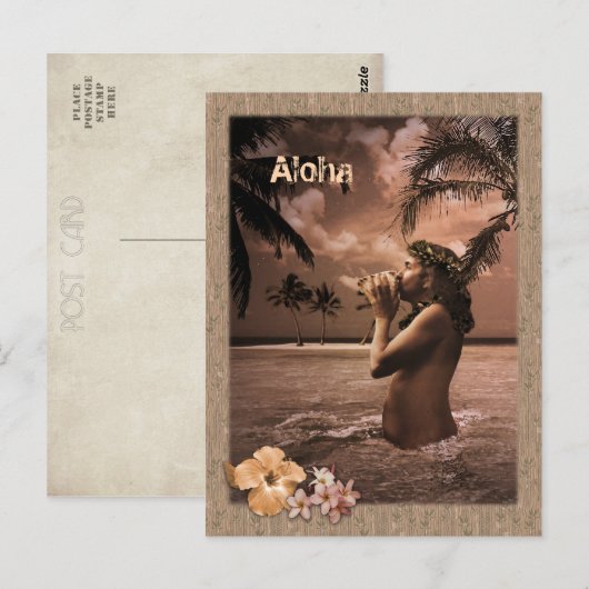 Conch Blows Postkarte (Vorne/Hinten)