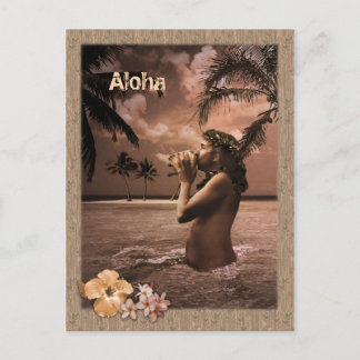 Conch Blows Postkarte