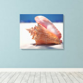 Conch Muschel am Strand 2 Leinwanddruck (Insitu (Holzboden))