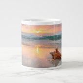 Conch-Muschel am Strand| Jamaika Jumbo-Tasse (Vorderseite)