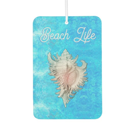 Conch Muschel "Beach Life" Autolufterfrischer (Vorderseite)