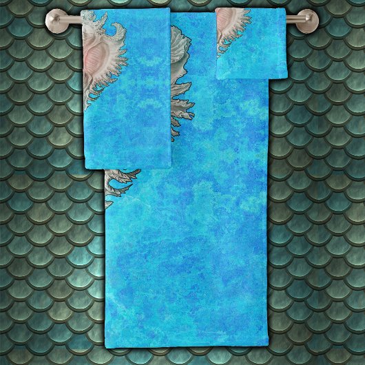 Conch Muschel "Beach Life" Badhandtuch Set