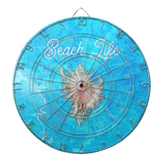 Conch Muschel "Beach Life" Dartscheibe (vorne)