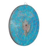 Conch Muschel "Beach Life" Dartscheibe (Vorderseite Links)