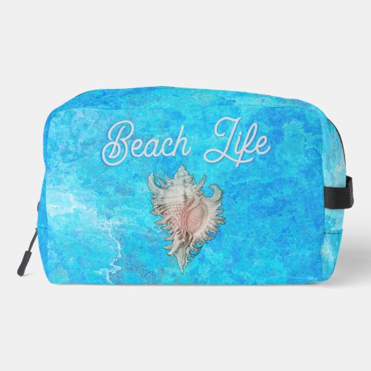 Conch Muschel "Beach Life" Dopp Kit Waschbeutel (Rückseite)