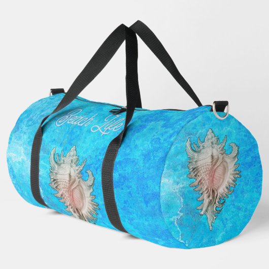Conch Muschel "Beach Life" Duffle Bag (Linke Ecke)