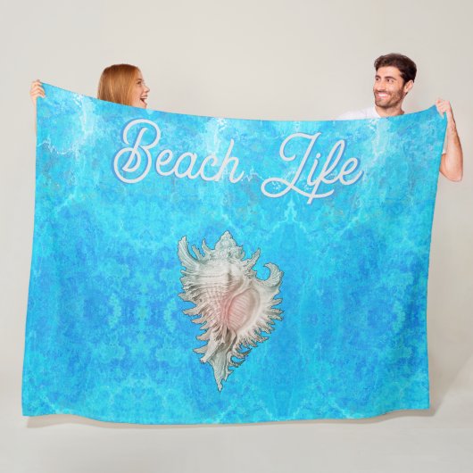 Conch Muschel "Beach Life" Fleecedecke (Beispiel)