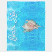 Conch Muschel "Beach Life" Fleecedecke (Vorderseite)