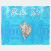 Conch Muschel "Beach Life" Fleecedecke (Vorderseite (Horizontal))