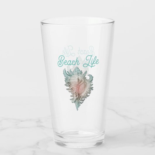 Conch Muschel "Beach Life" Glas (Rückseite)