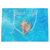 Conch Muschel "Beach Life" Große Geschenktüte (Vorderseite)