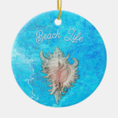 Conch Muschel "Beach Life" Keramik Ornament (Vorne)