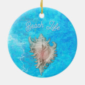 Conch Muschel "Beach Life" Keramik Ornament (Hinten)