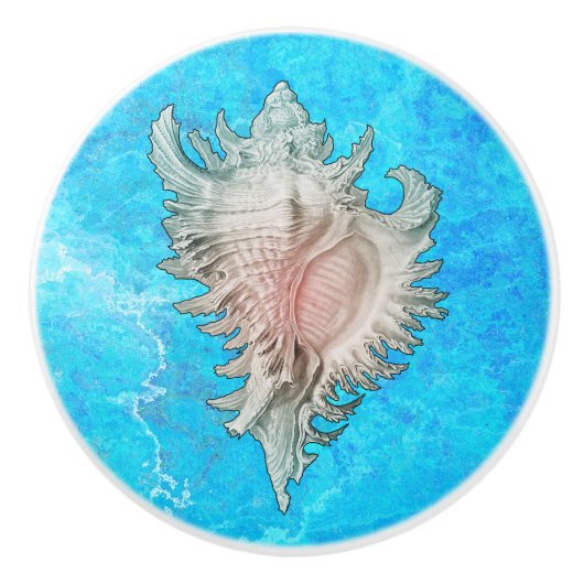 Conch Muschel "Beach Life" Keramikknauf (Vorderseite)
