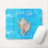 Conch Muschel "Beach Life" Mousepad (Mit Mouse)