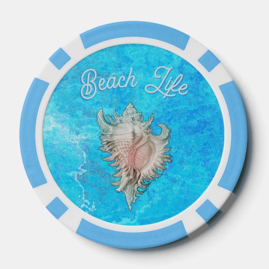 Conch Muschel "Beach Life" Pokerchips (Rückseite)