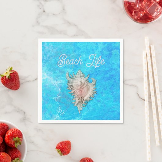 Conch Muschel "Beach Life" Serviette (Beispiel)