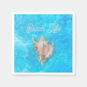 Conch Muschel "Beach Life" Serviette (Vorderseite)