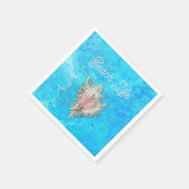 Conch Muschel "Beach Life" Serviette (Ecke)