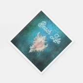 Conch Muschel "Beach Life" Serviette (Ecke)