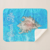 Conch Muschel "Beach Life" Sherpadecke (Vorderseite (Horizontal))