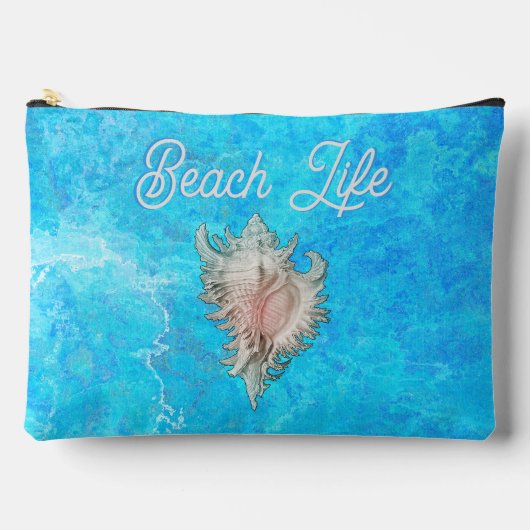 Conch Muschel "Beach Life" Zubehörtasche (Vorderseite)