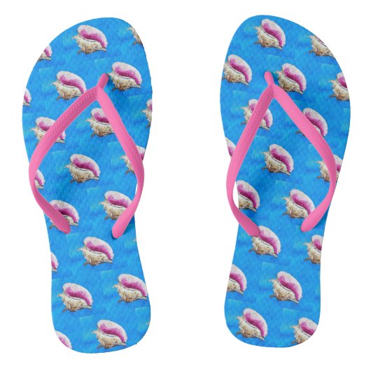 Conch-Muschel Flip Flops Badesandalen (Fußbett)