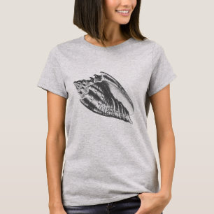 Conch-Muschel - Holzkohle grau und weiß T-Shirt