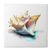 Conch Muschel iridescent Mutter Perlstrand Meer Fliese (Vorderseite)