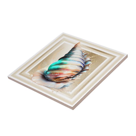 Conch Muschel irisierende Mutter Perlgolden schimm Fliese (Seite)