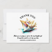 Conch Muschel irisierender Strand Muscheln nautisc Dankeskarte (Vorderseite)