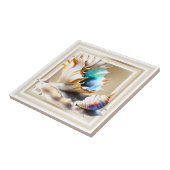 Conch Muschel irisierendes 3D-Goldglas Glasur Fliese (Seite)