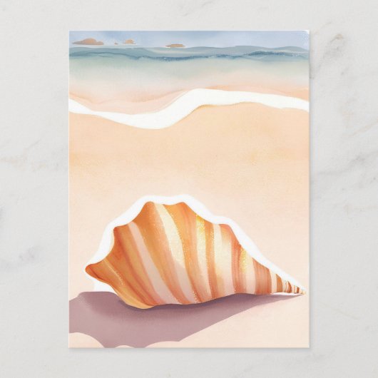 Conch-Muschel | Ocean Seashell Coastal Beach Postkarte (Vorderseite)