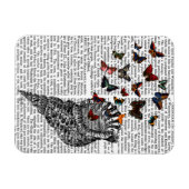 Conch Muschel und Schmetterlinge 2 Magnet (Horizontal)