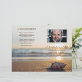 Conch on Beach Celebration of Life Funeral Program (Stehend Vorderseite)