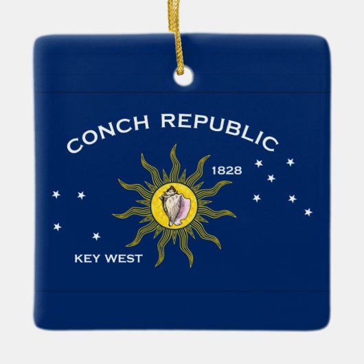 Conch Republic Flag Keramikornament (Vorderseite)