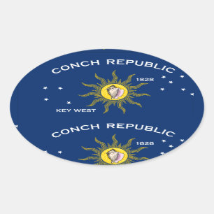 Conch Republic Flag Ovaler Aufkleber