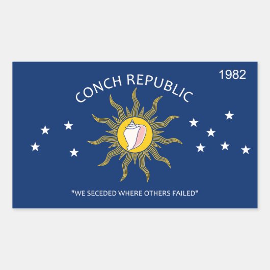 Conch Republic Flag Rechteckiger Aufkleber (Vorderseite)