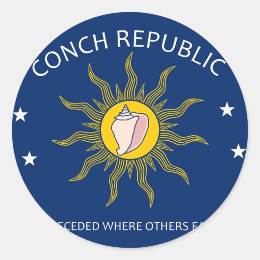 Conch Republic Runder Aufkleber (Vorderseite)