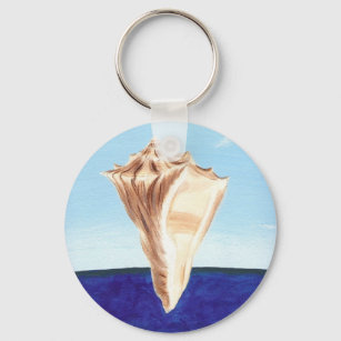 Conch Sea Muschel Ozeanmalerei, Schlüsselketten Schlüsselanhänger
