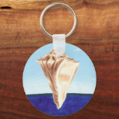 Conch Sea Muschel Ozeanmalerei, Schlüsselketten Schlüsselanhänger (Vorderseite)