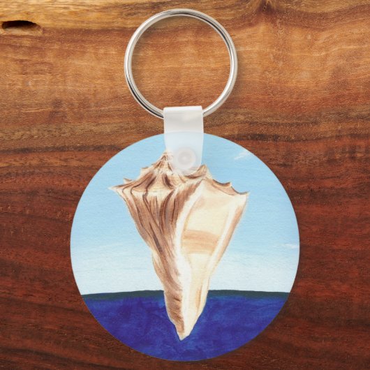 Conch Sea Muschel Ozeanmalerei, Schlüsselketten Schlüsselanhänger (Vorderseite)
