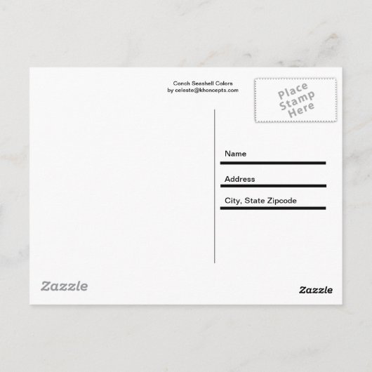 Conch Seashell Colors Postkarte (Rückseite)