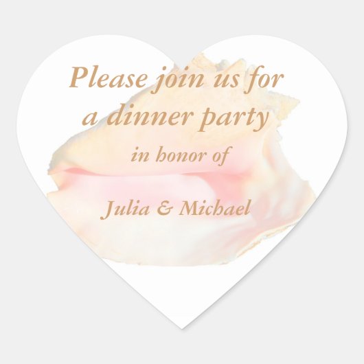 Conch Seashell Herzform Herz-Aufkleber (Vorderseite)