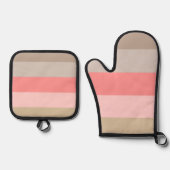 Conch Seashell Stripe Colors Ofenhandschuh & Topflappen-Set (Vorderseite)