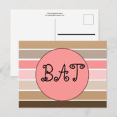 Conch Seashell Stripes Postkarte (Vorne/Hinten)