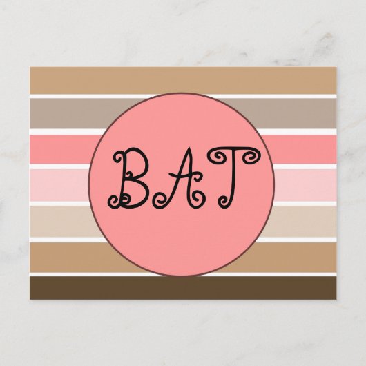 Conch Seashell Stripes Postkarte (Vorderseite)