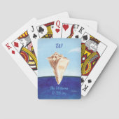 Conch Seashell und Ocean Monogram Playing Cards Spielkarten (Rückseite)