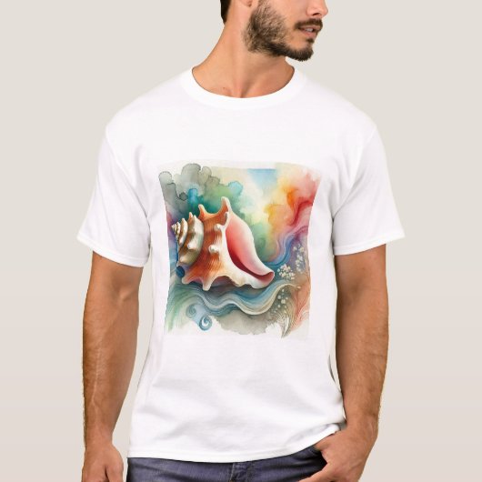 Conch Shell 160724AREF203 - Watercolor T-Shirt (Vorderseite)