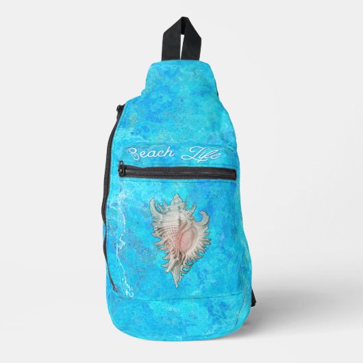 Conch Shell "Beach Life" Crossbody Bag (Vorderseite)